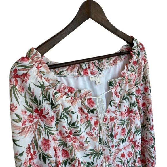 Maison Jules Ivory and Pink Floral Dress - Size 6 - Picture 2 of 4